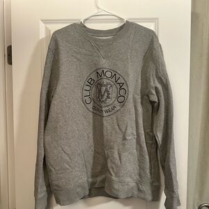 Club Monaco Heritage Crest Heather Gray Crewneck Sweater